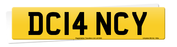 Registration number DC14 NCY